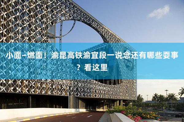 小面—燃面！渝昆高铁渝宜段一说念还有哪些耍事？看这里