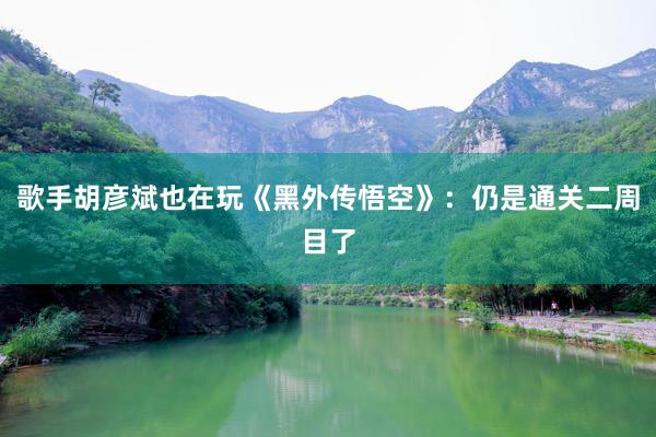 歌手胡彦斌也在玩《黑外传悟空》：仍是通关二周目了